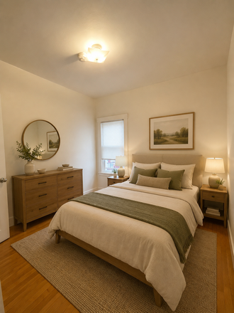 Bedroom Staged - Steps to MIT New Renovated One Bedroom with washer/dryer in unit Apartments