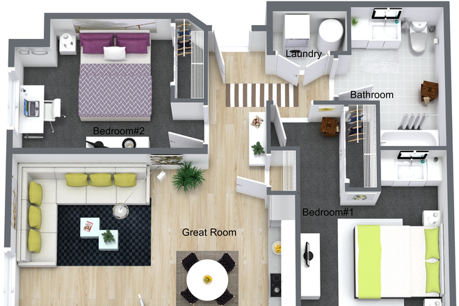 2 BR FLAT - CORNER unit - Campus Lofts | 2 bedroom unit