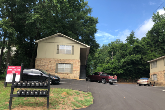 D- building  Newly paved parking lot - Rivercliff Apartments