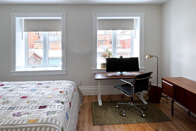 Another view of the bedroom (note we'll remove credenza) - Sun-filled upstairs private room with gym access in charming downtown home