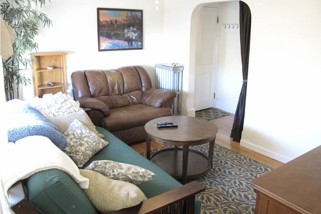 Living room - Ball Sq 1 Bedroom - Short walk to Tufts and Davis Sq Triplex