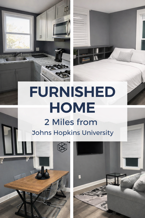 Fully furnished. A private office space to work from - Fully Furnished 3 bdr/1.5 Modern Baltimore Home