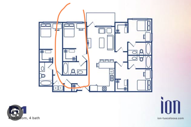 Floorplan - Ion Sublease! Walkable to campus with competitive pricing!