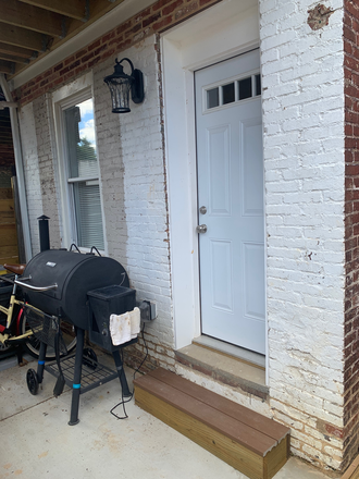 Main Entrance (pellet smoker to the left available for use) - Butcher's Hill/Upper Fells Point Apartment, Walking Distance to Med Campus