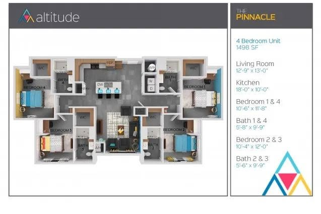4 Room Floor Layout - The Altitude Apartments
