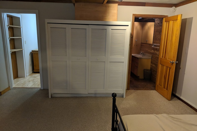 Closet - Furnished Studio Apartment in quiet neighborhood near North and Medical Campus. Utilities included.