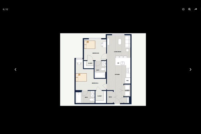 Bedroom, Kitchen, Living room - The Hive Apartments