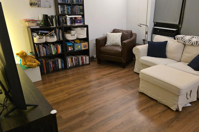 Living Room - Furnished Apartment on HBS Campus w/Patio and Private Entrance - 3BR/2BA - FAMILY FRIENDLY