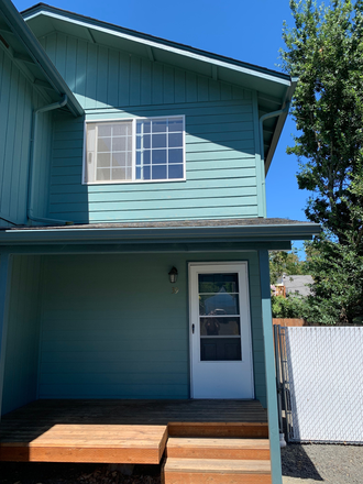 This unit's entrance - Close-In, Sunny, Pet-friendly, 2-bedroom with Yard, and a 9-month Lease! Duplex