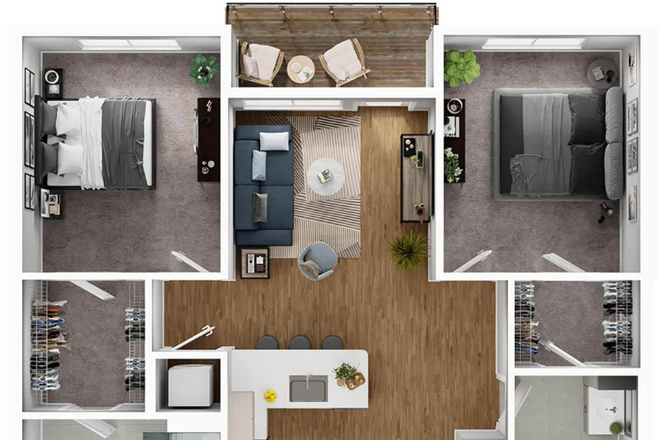 floor plan - 2bed & 2bath aprtment Apartments