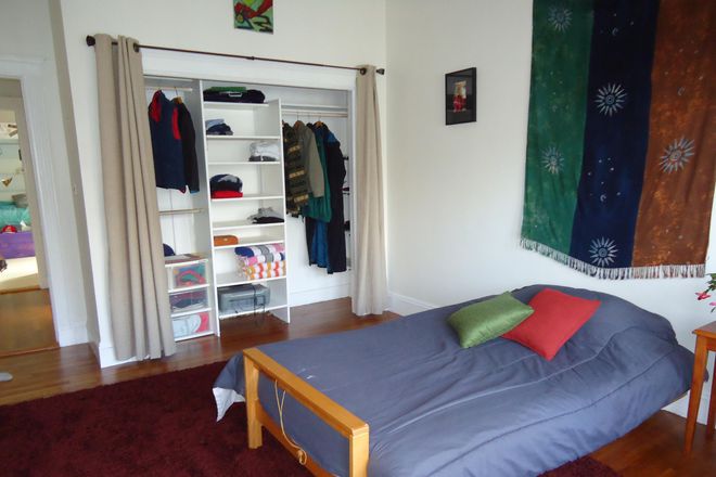 Bedroom with large closet, double bed... - Furnished Room in highly desirable Coolidge Corner, near BU, BC, Harvard LMA, NE Condo