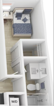 Overview of floorplan - Single bedroom and bathroom in a Vox 3 bedroom apartment