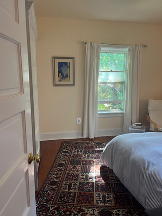 Entrance to room w/ view of garden - Furnished room in shared home for PU affiliate only-Chestnut St-Princeton