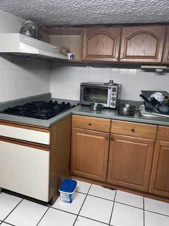 kitchen in the basement - small studio- furnished 1 bedroom own kitchen and bath Duplex