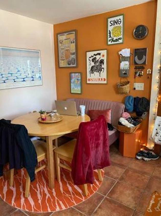 Eat in Kitchen - Light-filled Furnished Room in a great home, on major bus line into Harvard Square