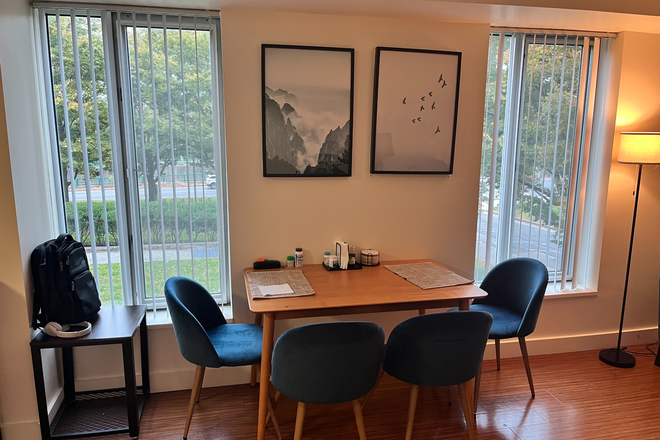 Dining table - 1BR/1BA HBS Walk-to-Class: Furnished, Utilities Included - 1 Western Avenue (OWA) Apartments