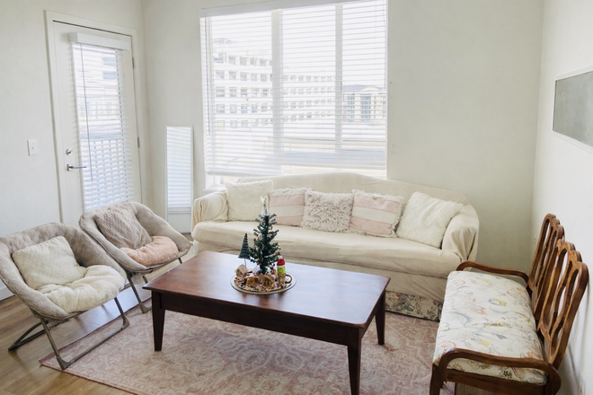 Living Room - Private Bed + Bath Available at Legacy at Fitz | Walking distance to Anschutz | Female Only Apartments