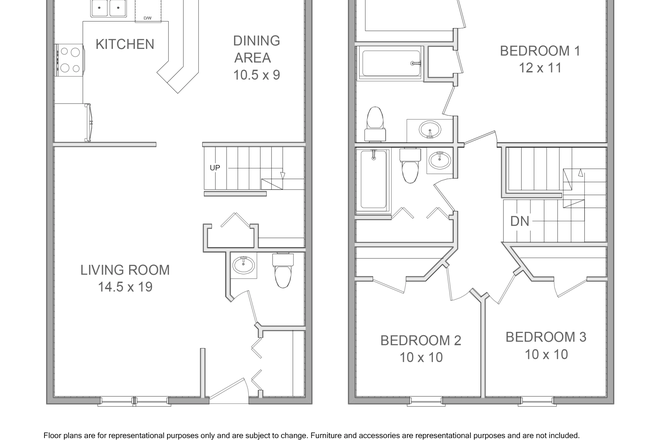 floorplan - Cedarfield Townhome, 3B2.5B, sublease the whole townhome