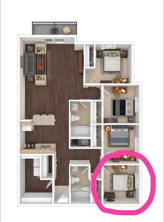 Bedroom that is available is circled - Hunters Ridge Apartments