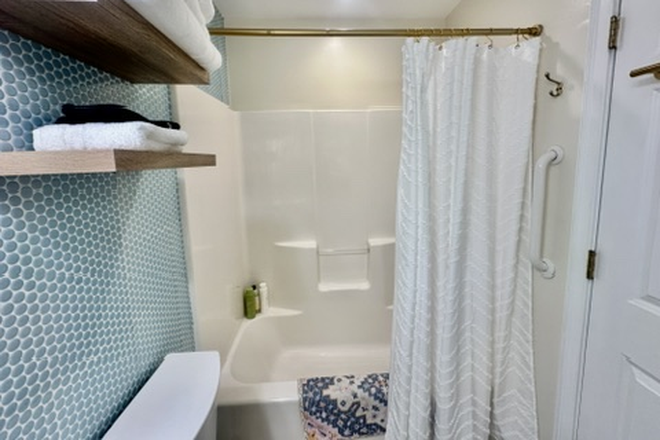 bathroom - Sunny treetop private modern 1bed apartment quiet safe street close to hospitals and universities