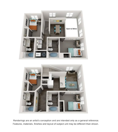 Floor Plan - Theory Gainesville, 7 min walk to campus, Summer Sublease