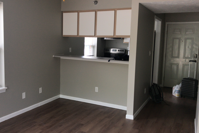 Kitchen and entrance (as seen from living room) - Sublease/Lease Takeover for Jan-July 2026 (1 bedroom/1bathroom apartment)