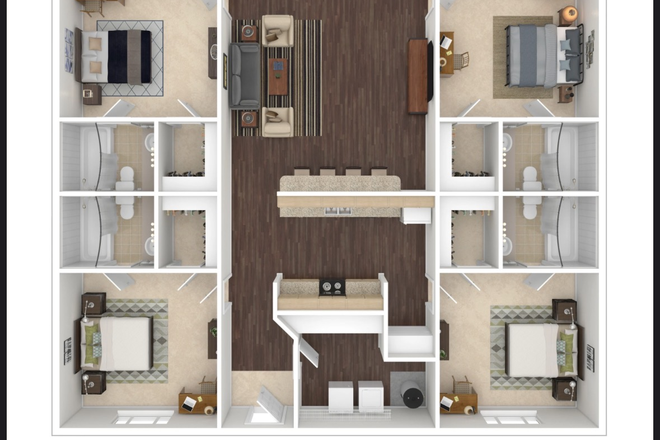 Floor plan - Collegiate Suites, nice sized updated off campus appt