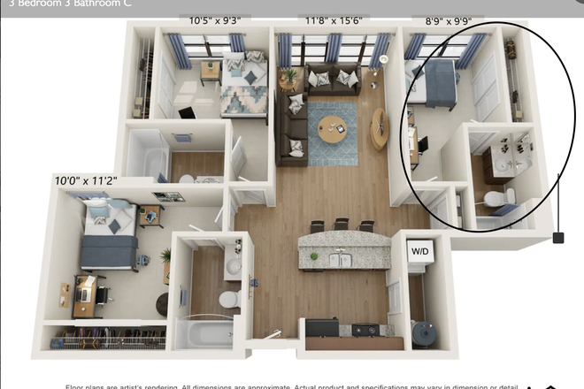 General floor plan - The Varsity College Park Apartments