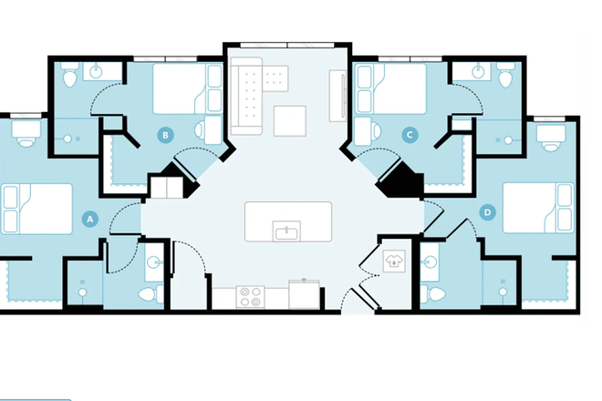 Listing for: Bedroom D - Hub Blacksburg, 4x4 B apartment, room D