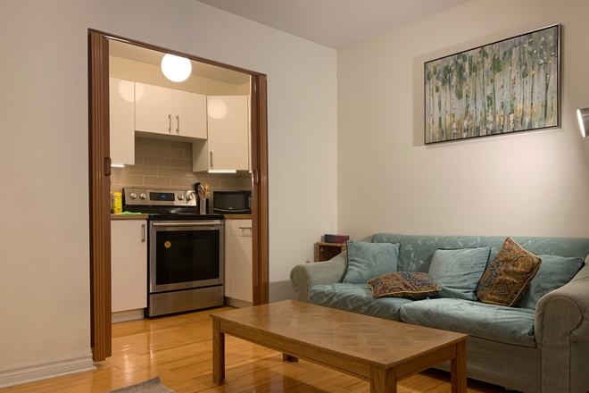 Living Room  and kitchen - Fully Furnished, All Utilities Incl., 2 BR Condo, 5 min walk to Campus/TTC/Grocery, Heart of Annex