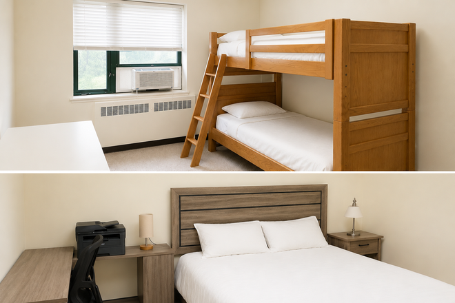 Master bedroom with study desk and bunk beds room - Botanic Gardens Apartments