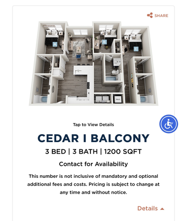 Current Unit - The Standard at Four Corners Apartments