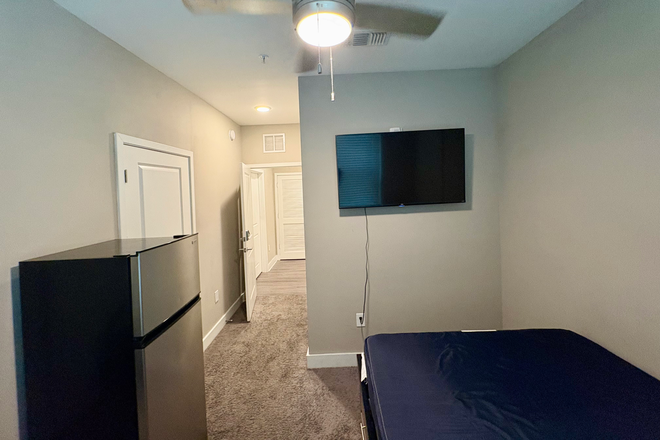 In bedroom - Apartment with private room & restroom, great amenities, in unit dryer, and bus access!