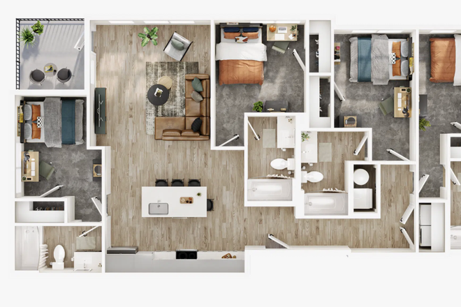This is the floor plan for the apartment, the exact room would be the second on the right - Aperture Apartments