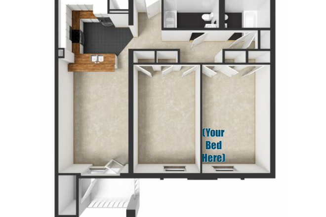 Floorplan with bedroom labeled - Palmerton Apartments / Close to Campus & Downtown / Spring & Summer Sublet