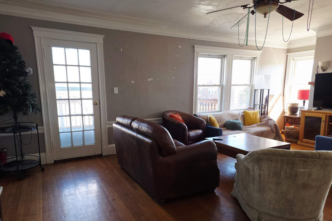 Spacious Living Room Has Tons of Windows, Very Bright and Light! - 5Min Walk to BC Main Campus! Massive Bi-level 4-5Bed/2Bath+Huge Deck, C/A!, Fully Furnished, No Fee! Apartments