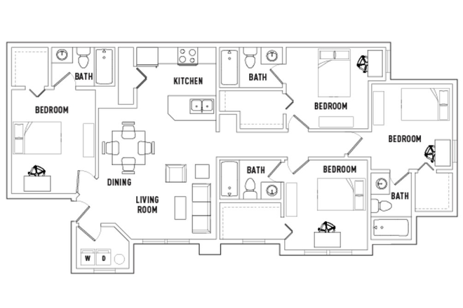 Girls only. Bedroom D, biggest closet with a window, double window. - Mercury 3100 Apartments