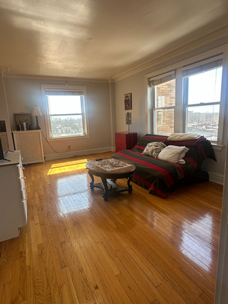 Living Room - Versailles Building | 9th-Floor Views, Hardwood Floors & Steps to Forest Park