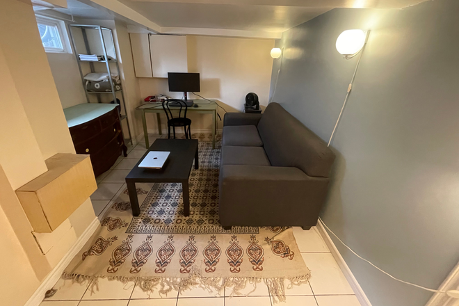 Living room/office - Furnished Basement Apartment in Kensington Market