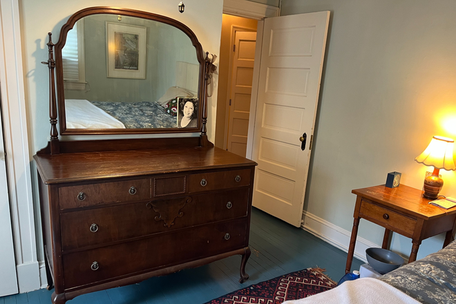 Bedroom bureau 1 of 2 plus full size closet - Private Roland Park Suite, large bedroom + office/2nd bedroom, bath, kitchen, very near JHU/Loyola House