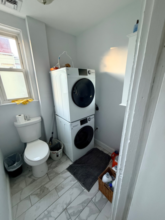 Laundry and bathroom.5 - Private room close to longwood Apartments