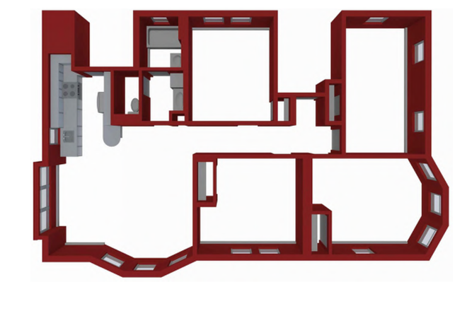 One shared living room, and 4 individiual bedrooms - Jihun Kim Apartments