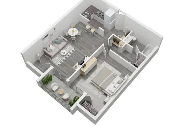 Floorplan of unit - 1BR Near Campus & Bus Route – January-July Re-Let, Parking Included