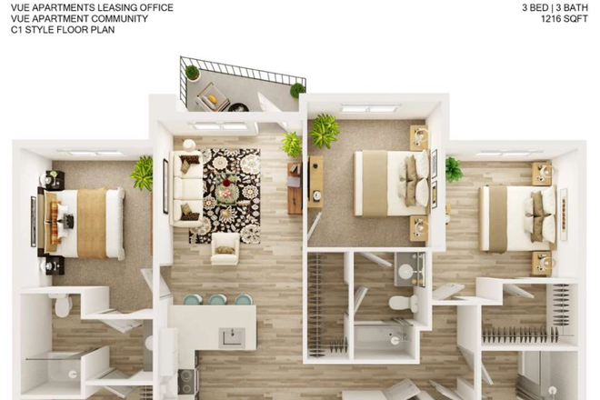 First Floor, 3 bedrooms, kitchen, living room, 2 bathrooms - Apartment near campus