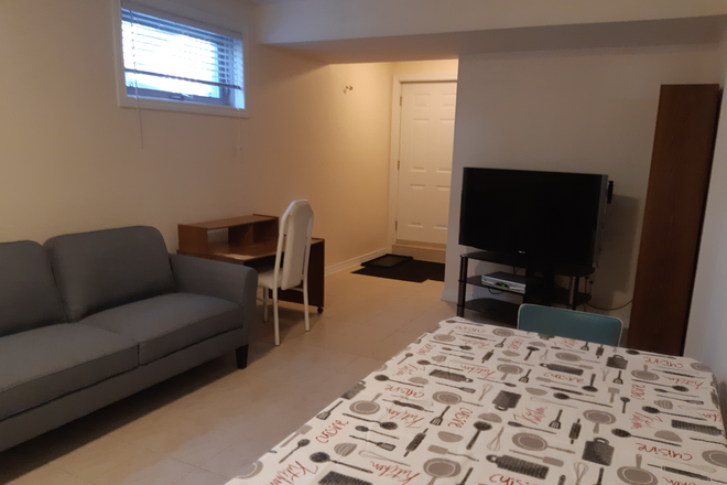 Living Room/Kitchen - One Bedroom Basement Apartment. All Utilities. Separate Entrance. 7 min walk to Sheppard We