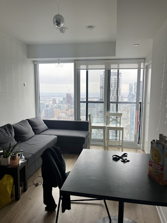 Common room - 1 Furnished Bedroom in 2 Bedroom with amazing view of Toronto, utilities incl