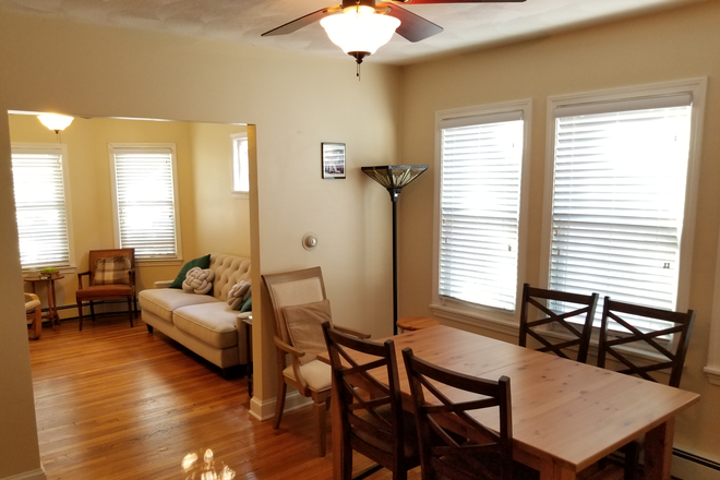 Dining Room - Spacious 2-bdrm 1-bath Somerville furnished apt, 1 block from T and convenient bike distanc