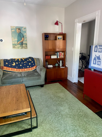Living room - Large Porter Sq Room for Rent, backyard, furnished, cats!