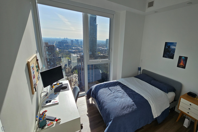 The room that is available for rent. First photo; taken April 28th 2025. - Fully furnished 31st floor modern apartment 3 bed 2 bath 10 minutes from campus