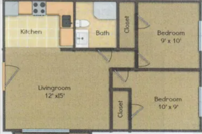 Floor plan - Weida Apartment, 10 minute walk to campus